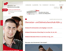 Tablet Screenshot of dolmetscherschule-koeln.de
